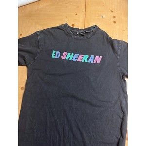 Ed Sheeran Adult Small Divide Tour Black colorful Short Sleeve Graphic T Shirt
